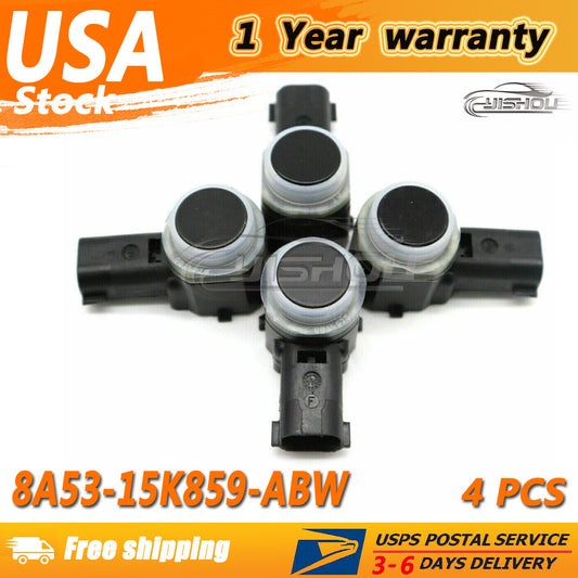 4-piece 8A53-15K859-ABW Black PDC Bumper Parking Assist Sensors for Ford Focus Explorer