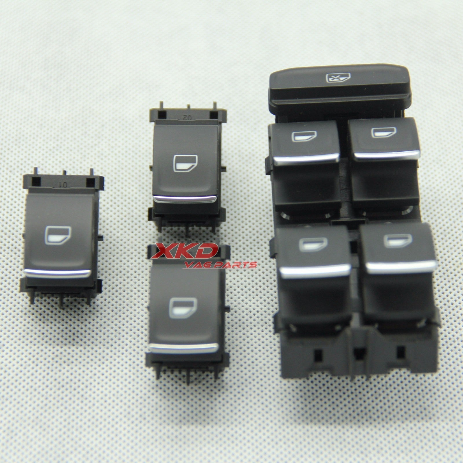 Chrome window regulator switch kit for Volkswagen for Golf MK7 2015-2017