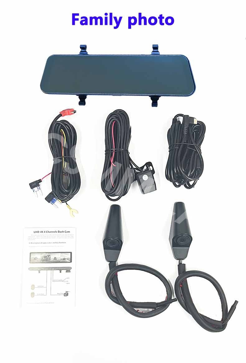 Rearview Mirror Recorder Front Left Right Rear Dash Camera HD Car DVR G-Sensor