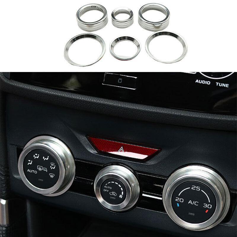 for Subaru Forester 2019-2022 Silver Aluminum Middle Console Ac Knob Cover Trim
