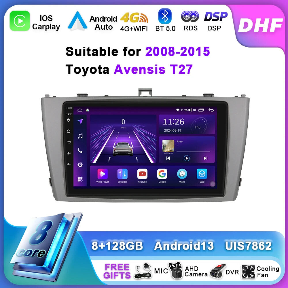 Android Car Radio for Toyota Avensis T27 2008-2015 CarPlay GPS Stereo Screen