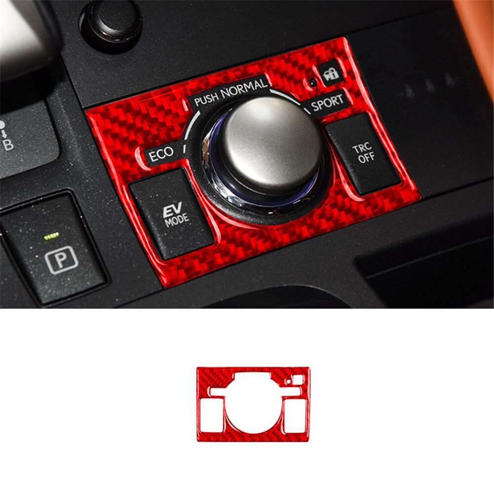 Red Carbon Fiber Drive Select Switch Cover Trim for Lexus CT200h 2011-17