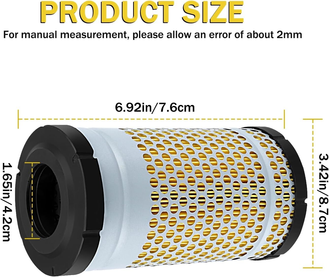 Air Filter for Kubota Model B1410, B1610, B1700, B2100, B2400, B2410, B2710 B303