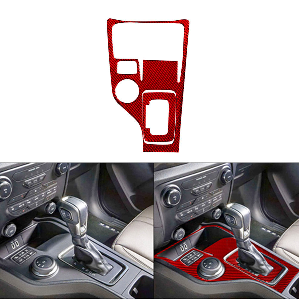 Red Carbon Fiber Automatic Shift Outer Frame Cover Trim for Ford Ranger 2019-22