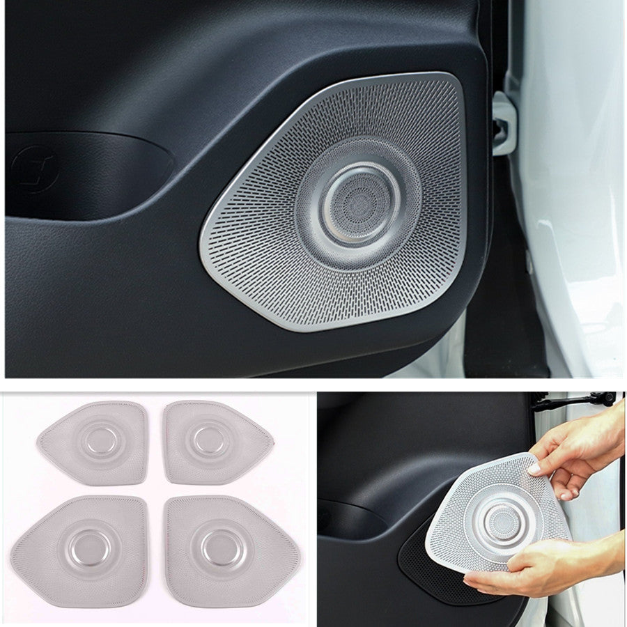 4p for Nissan Rogue 2021 2022 Stainless Silver Interior Door Speaker Cover Trim