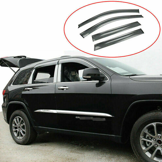 Window Trim Sun Vent Visor Rain Guard W/Chrome for Jeep Grand Cherokee 2011-2021