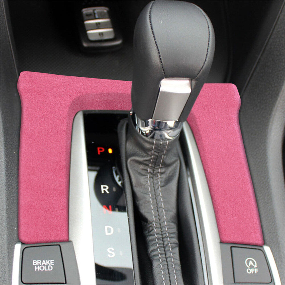 Suede Pink Console Automatic Gear Shift Panel Cover for Honda for Civic 10th 2016-21