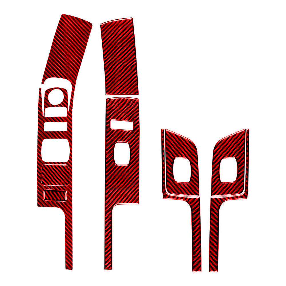 9Pcs Red Carbon Fiber Window Control Trim For Silverado for GMC for SIERRA 2014-2018 -A