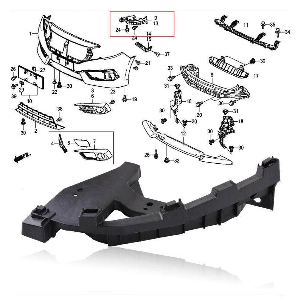 2PC For 2016-2021 for Honda for CIVIC Sedan Headlight Brackets Front Hold Mount Retainer