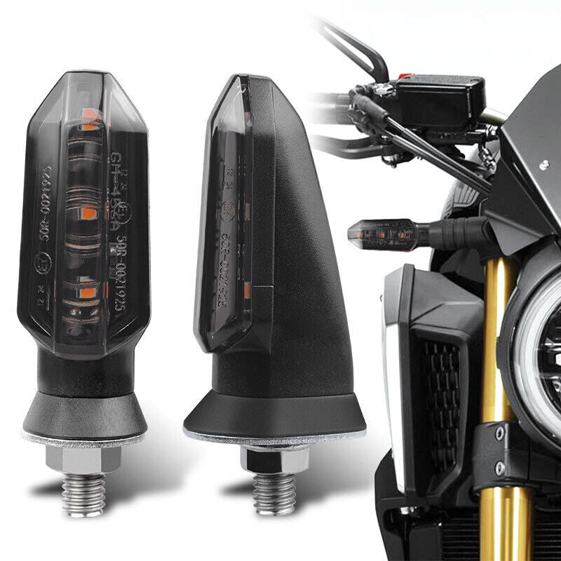 2X LED Motorcycle Turn Signal Indicator Amber Blinker Light Universal Smoke Lamp
