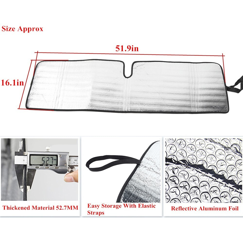 Front Windshield Sunshade Sun Visor Heat Shield for Jeep for Wrangler TJ JK 1997-17
