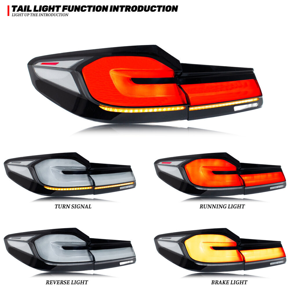 A pair of LED taillights for BMW G38, G30, M5, and F90 (2017-2020) - Sequential taillights