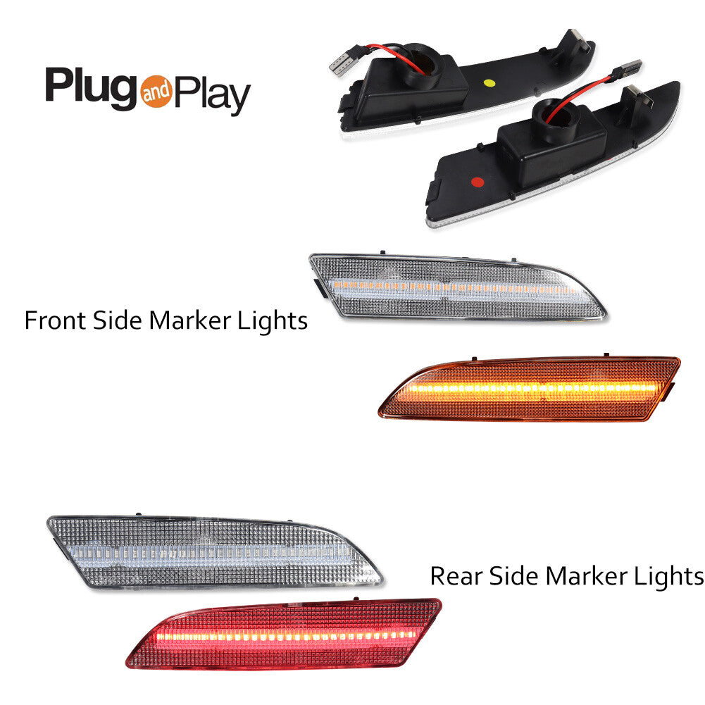 Suitable for 04-08 for Chrysler Crossfire Clear Lens Side Marker LED Kit, Front and Rear