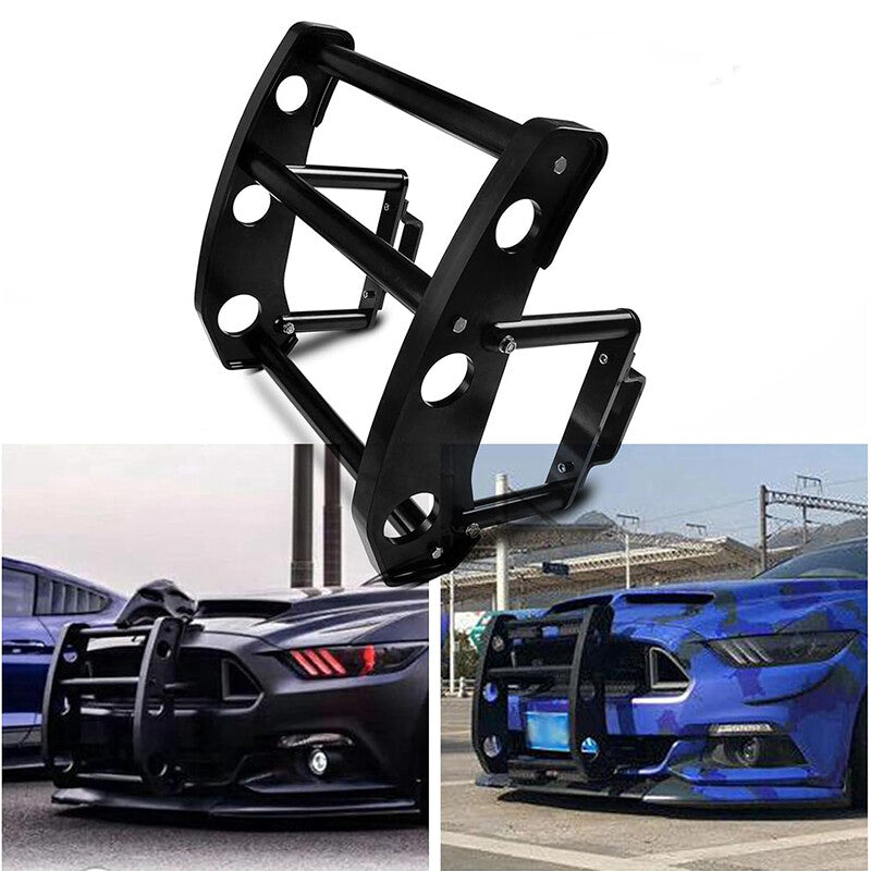 Black Front Bumper Beam Bracket Protector Safety Bar Kit for Ford for Mustang 15-17