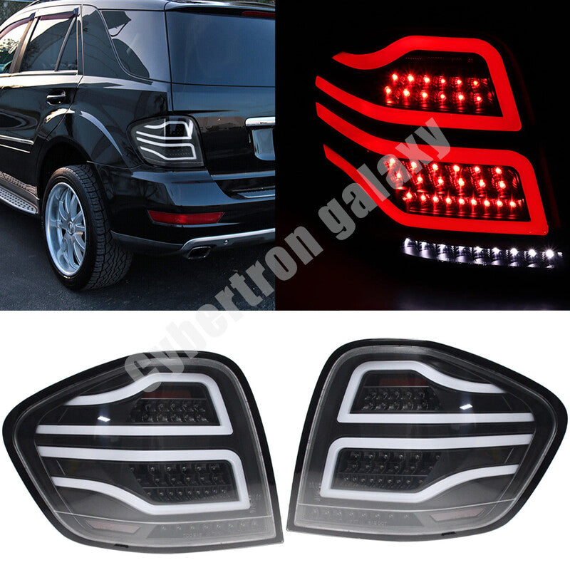 Black Fits 2006-2011 for Mercedes Benz W164 ML350 ML450 LED Bar Tail Lights Lamps