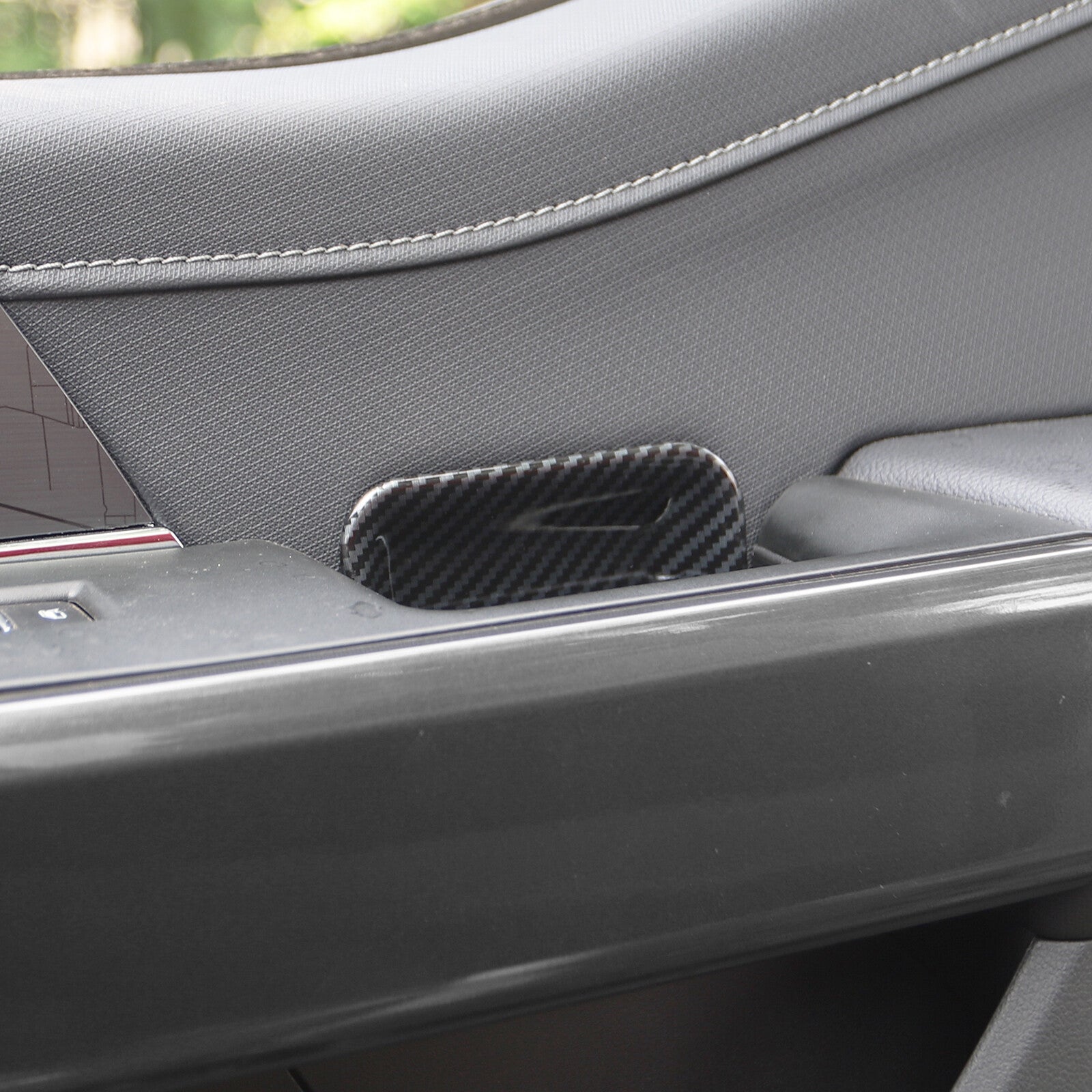 4x Carbon Fiber Inner Door Handle Bowl Cover Trim Decor Black for Ford F150 2021