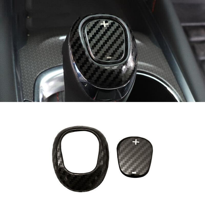 Steel Carbon Fiber Console Gear Shift Knob Cover for Chevrolet Car Malibu 16-22