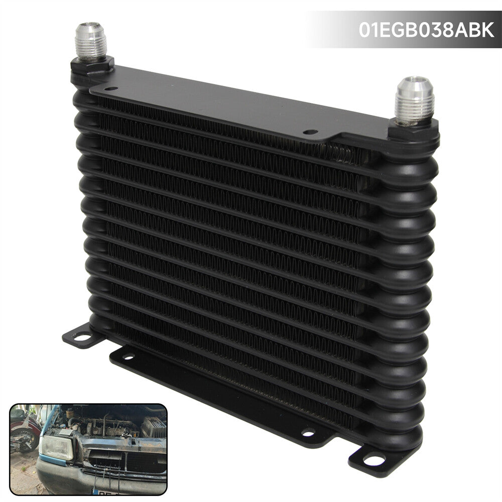 32MM 8AN 13 Row Aluminum Engine Transmission Oil Cooler 226MM Racing Cooler BK