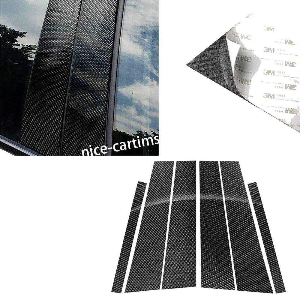 Carbon Fiber Door Window Pillar Posts Panel Trim for Benz GLK Class X204 2008-13
