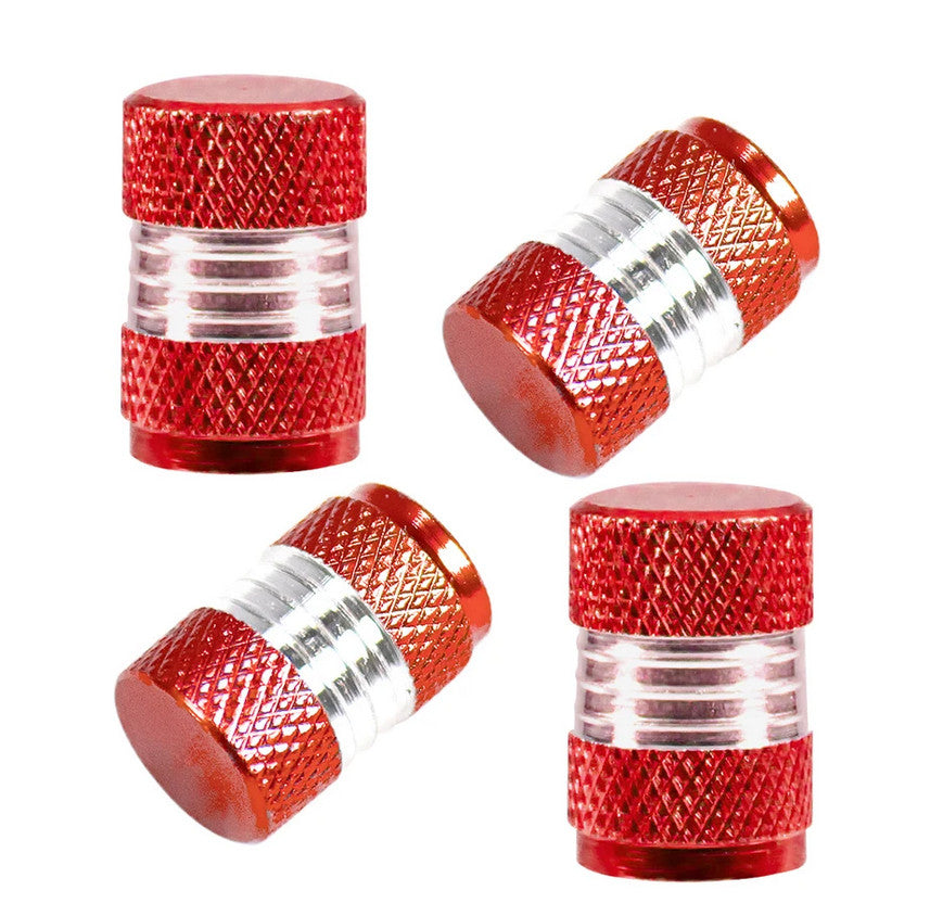 4-piece car tire valve cover rod air dust cover, red, suitable for Audi