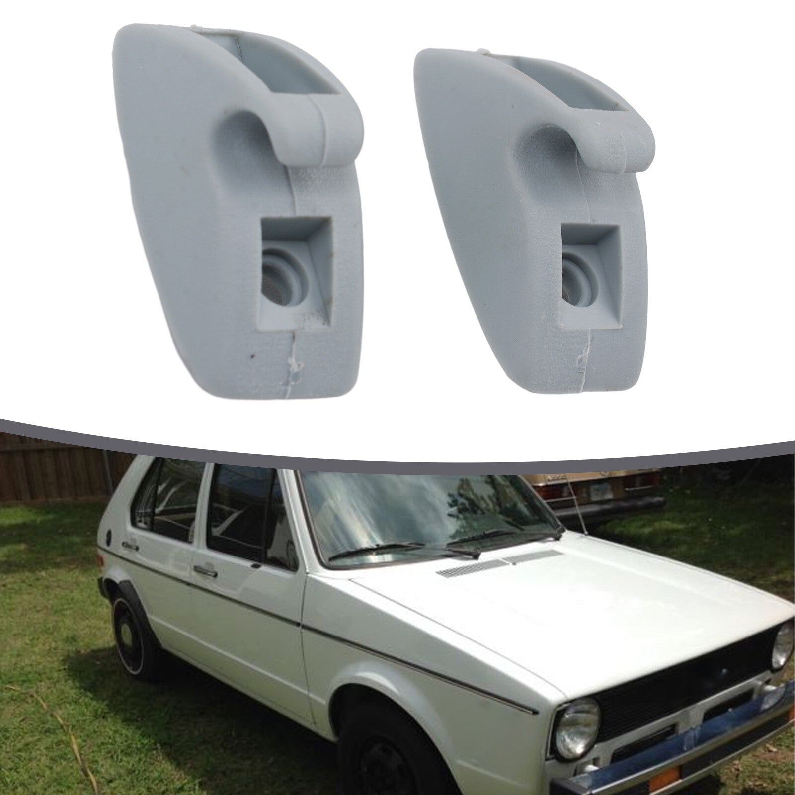 2-Piece Sun Visor Support Clip Fixer Hook for MK1 Grey 191857559