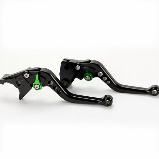 for Kawasaki ZX636/ZX6R/ZX6RR 2005-2006 Short Clutch Brake Levers Black/Green