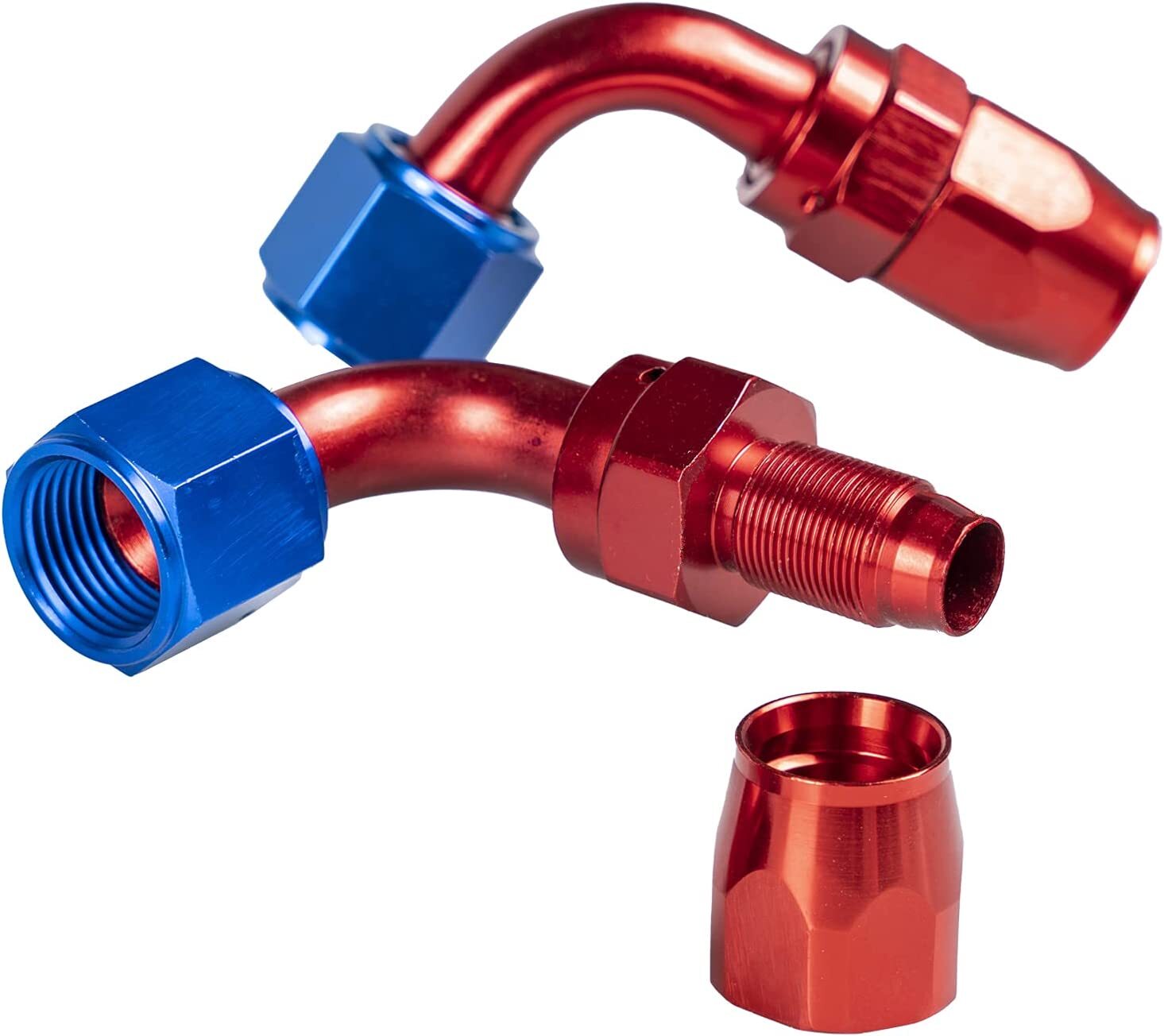 2-Piece AN6 Universal 90-Degree Rotary Hose End Fitting Adapters for Fuel CPE Hose US