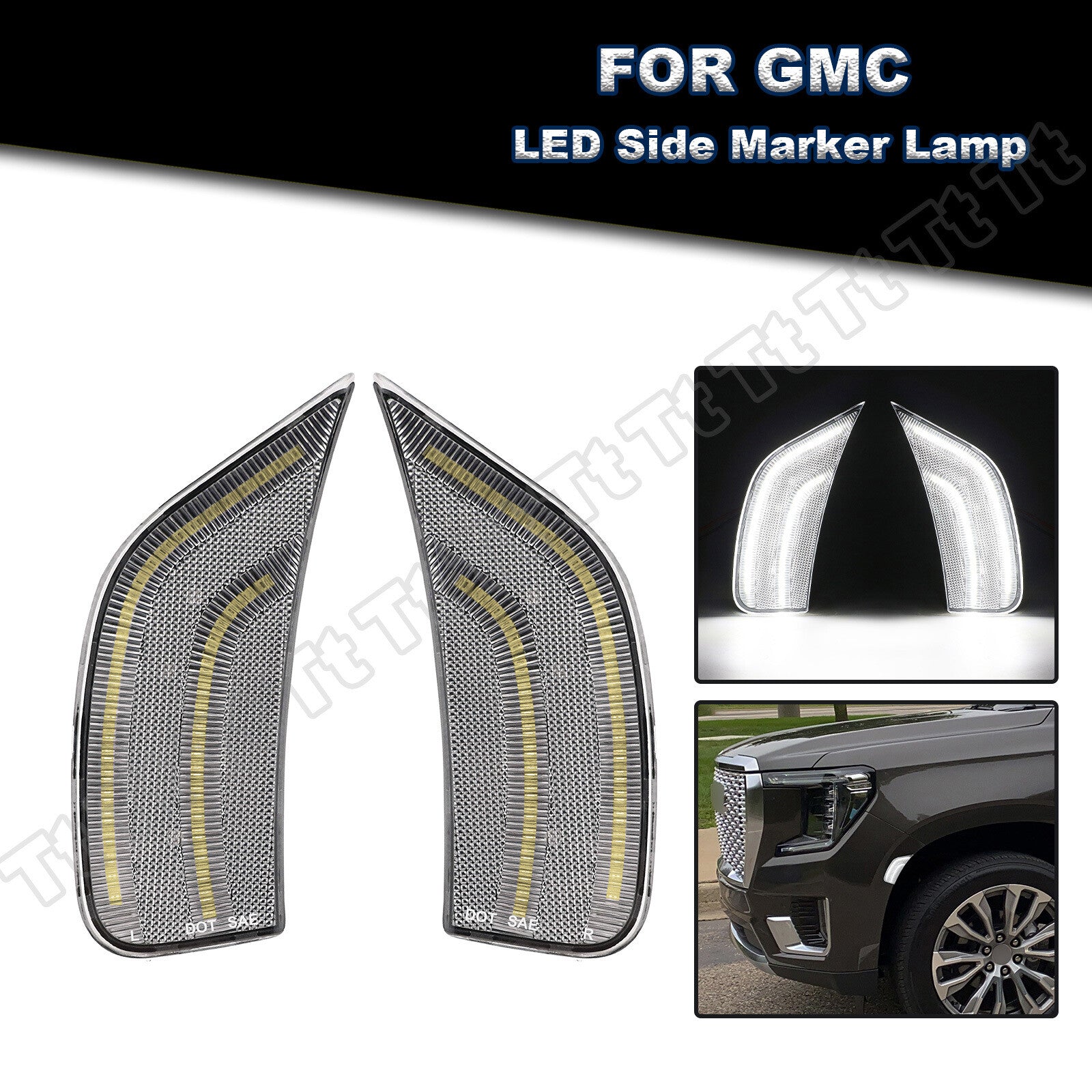2 LED lights, LED lights of the world, 2021 for GMC for Yukon XL Tahoe Suburban for Escalade