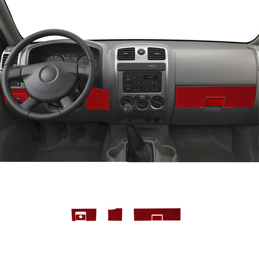 5X Red Carbon Fiber Dashboard Cover Trim Kit For Colorado 2004-12/ for Canyon 2005-12