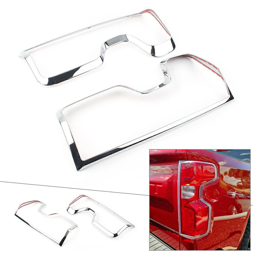 2X ABS Chrome Rear Tail Light Cover Trim Fit for Chevrolet Silverado 1500 2019-2020