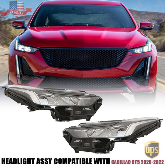 FULL LED Headlight Assembly Driver Passenger Side for Cadillac CT5 2020-2022