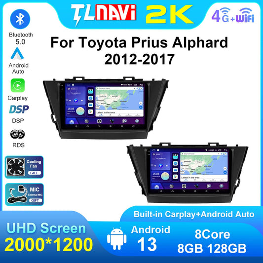 for Toyota Prius Plus V Alphard 2012-2017 Car Stereo Radio GPS Player Screen DSP