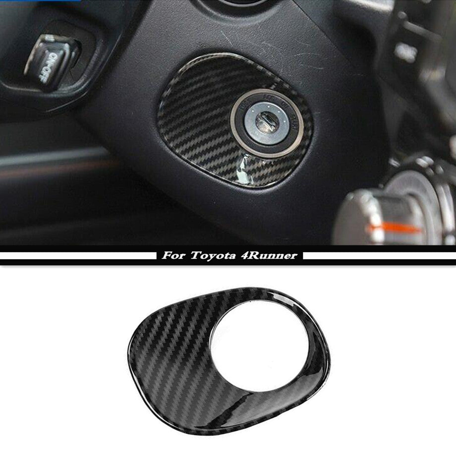 Suitable for 2010-2023 for Toyota 4Runner carbon fiber engine ignition switch lock panel cover decoration.