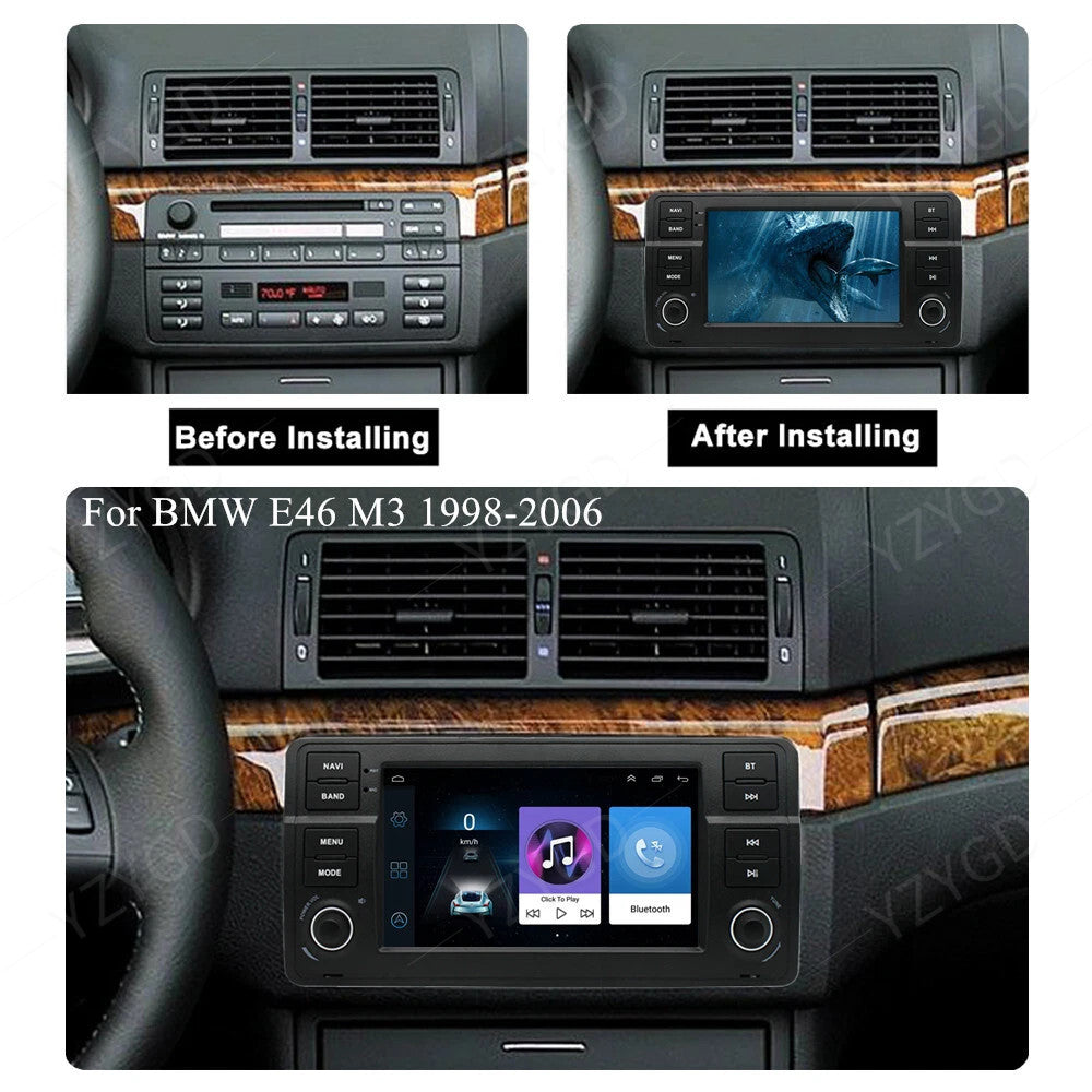 for BMW E46 2-Door Convertible 1999-2006 Car Radio CarPlay WiFi GPS Touch Screen