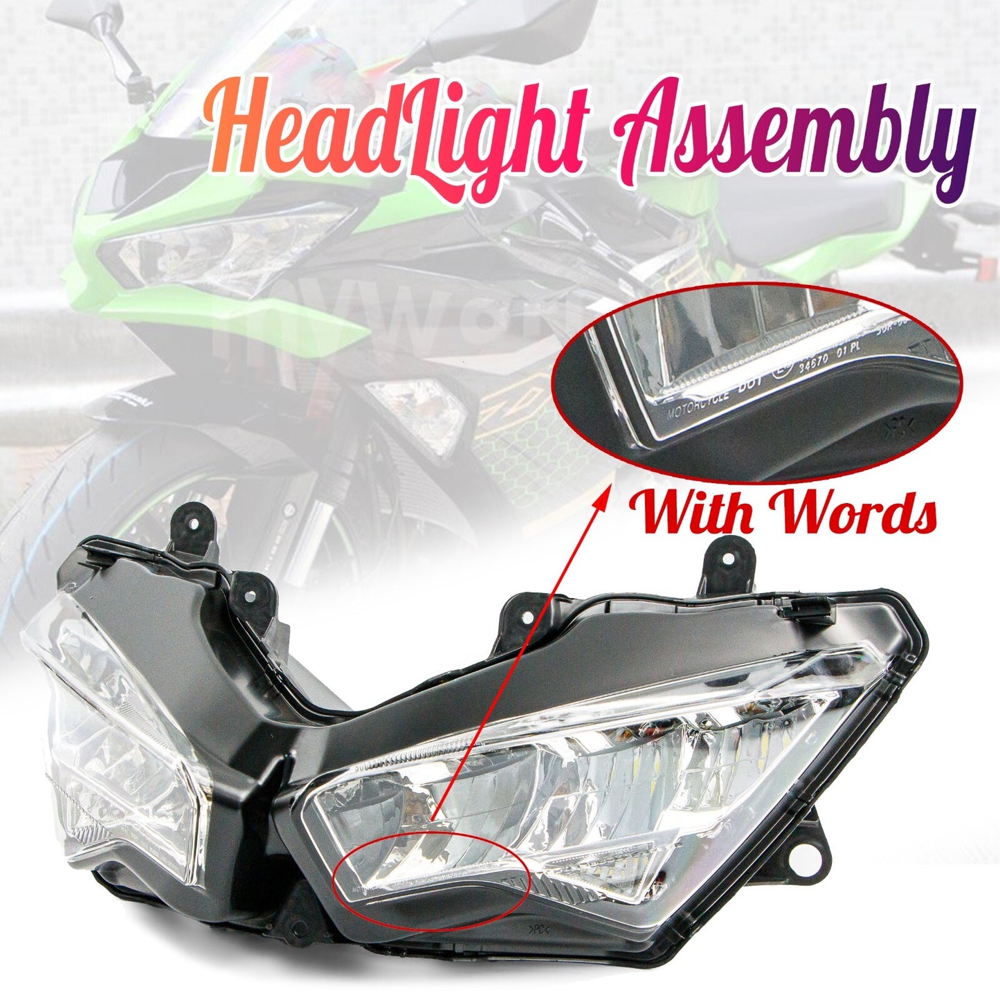 Electric Headlight Assembly Headlamp Light Fit for Kawasaki e-1 2024-2025