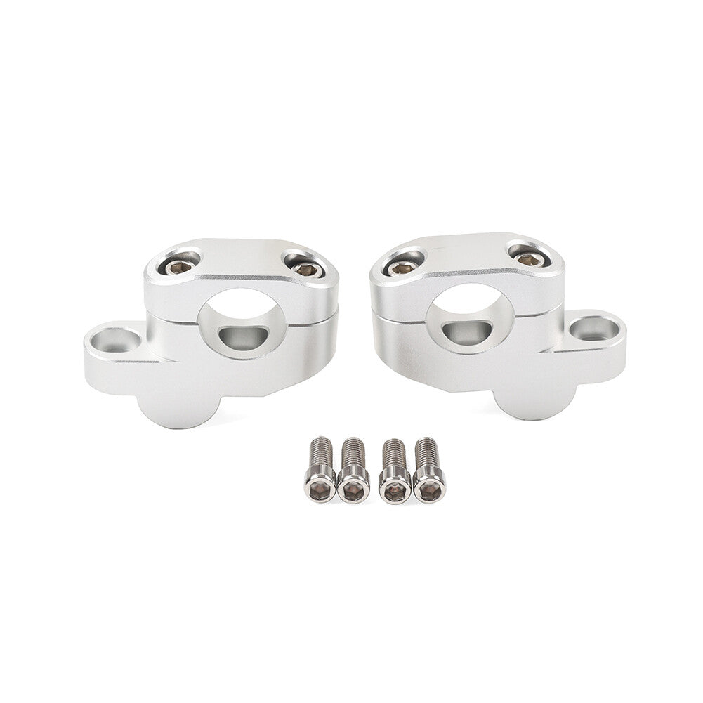 Silver 28mm 1 1/8 Offset Handlebar Clamp Mount Riser for Honda for Suzuki for Kawasaki