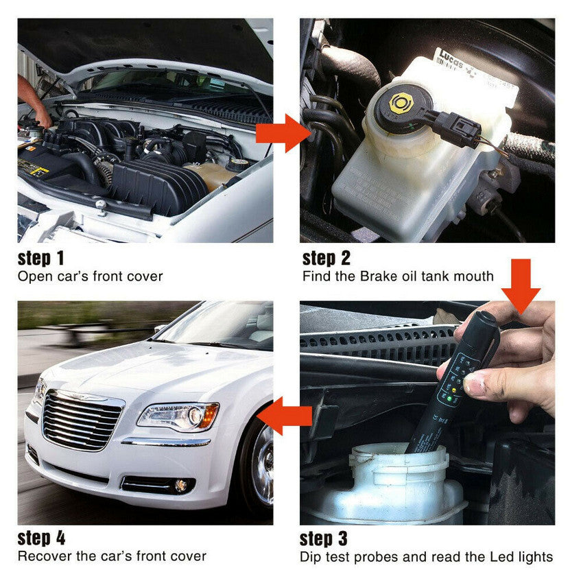 Automotive brake fluid tester diagnostic tool 5 LED pen oil quality tester suitable for Huyndai for Kia