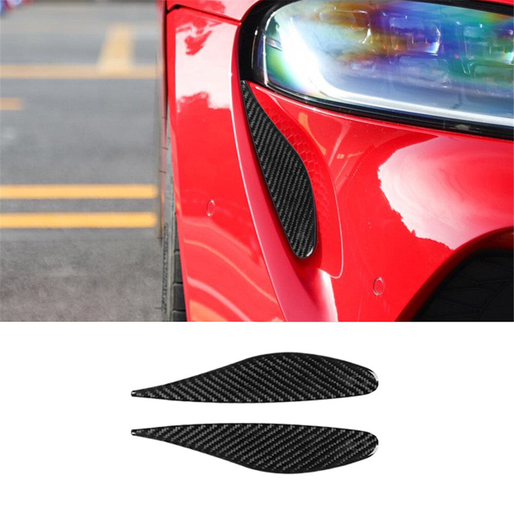 Carbon Fiber Side Headlight Engine Hood Vent Outlet Cover Trim For Supra A90