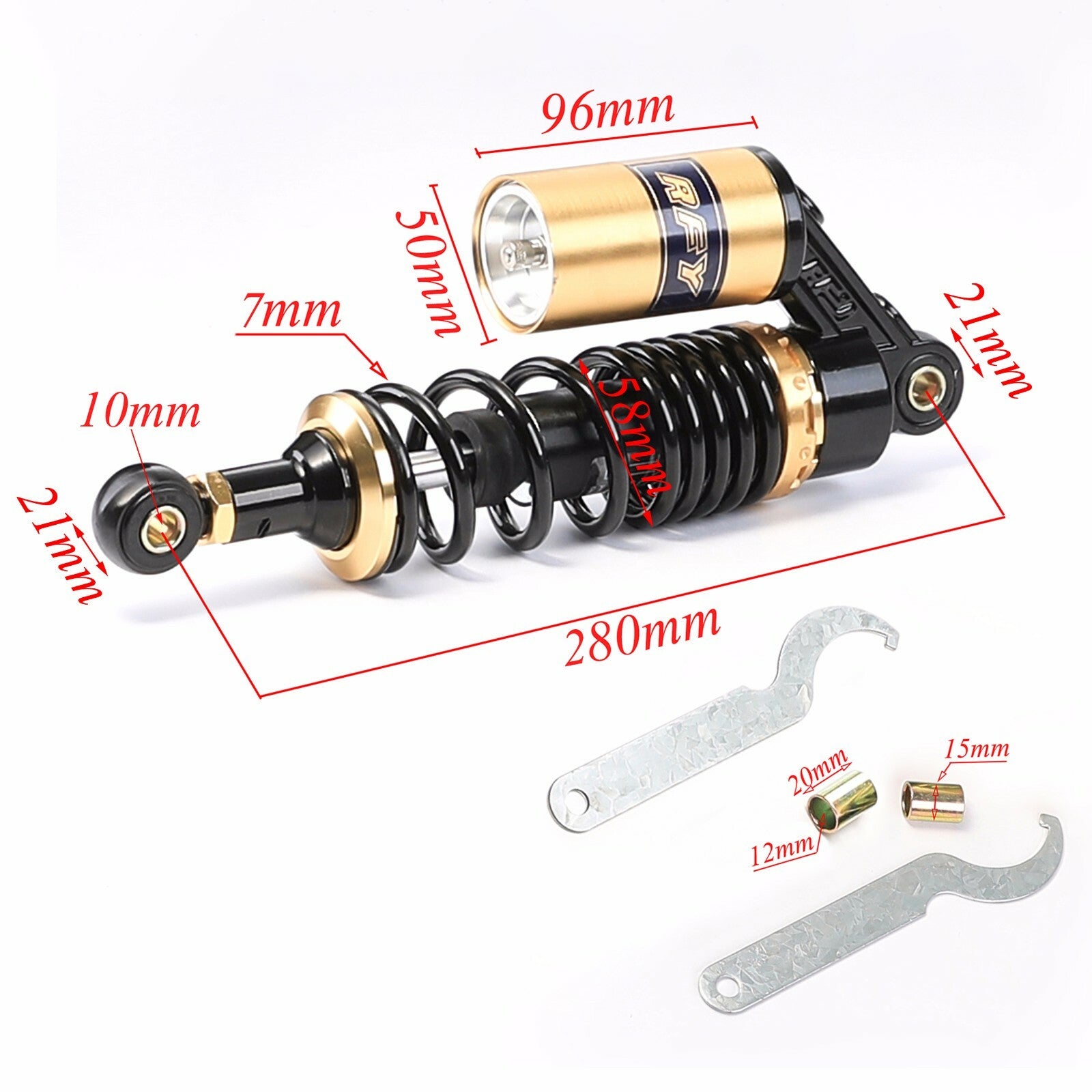 280mm 11-inch rear air shock absorber suspension scooter/all-terrain vehicle suitable for Honda RFY