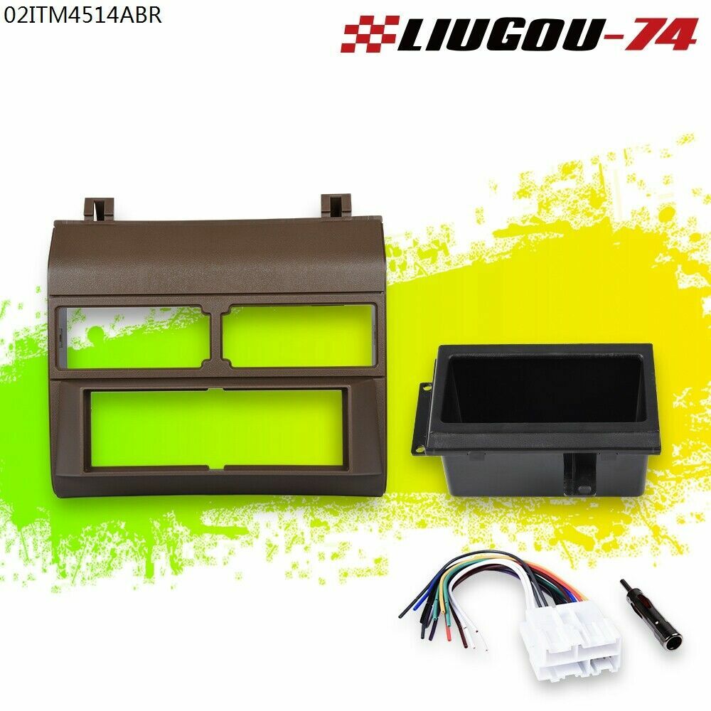 Radio Single Din Dash Kit Pocket Border Brown Fits 1988-1994 for Chevrolet for GMC Truck U