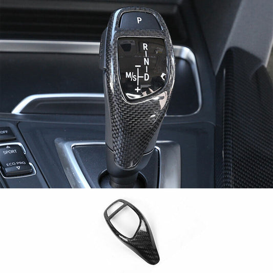 1P Dry Carbon Fiber Console Gear Shift Knob Cover Trim for BMW X5 X6 F15 2014-18