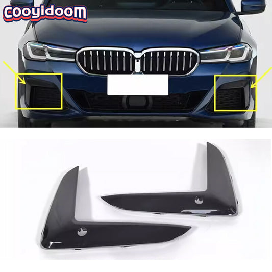 for BMW 5 Series M5 2021-2023 Black Steel Front Fog Light Lamp Strip Trim