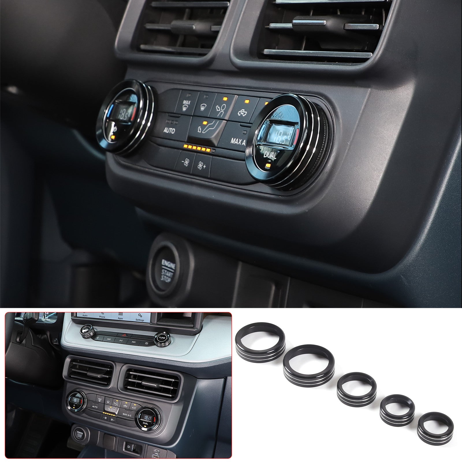 ABS carbon fiber center gear shift side trim strip for BMW 3 Series 2020-2022