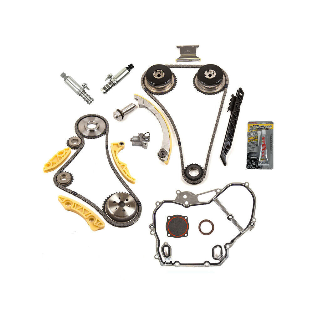 For GM Ecotec 2.2L2.4L Timing Chain Kit VCT Selenoid Actuator Gear Cover Gasket