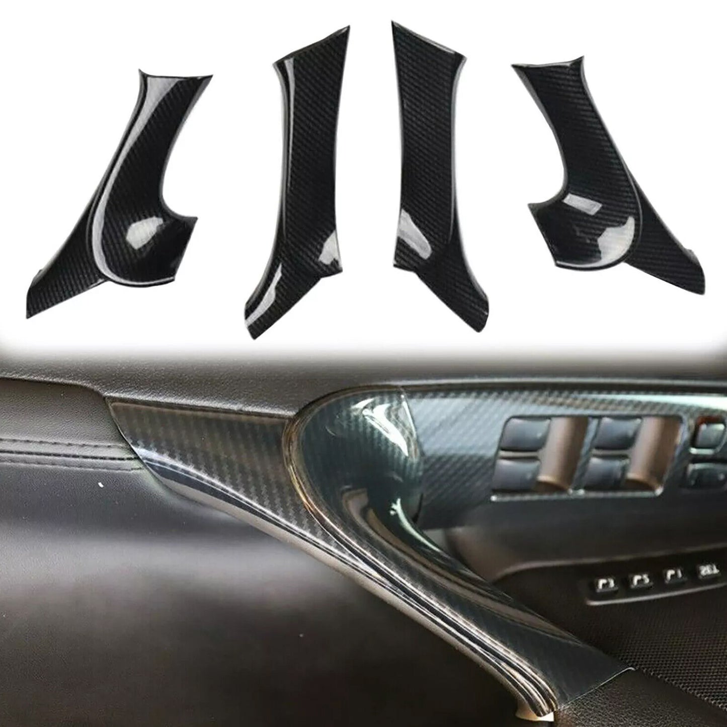 Carbon fiber interior door armrest panel trim for Lexus IS F 250 350 2006 - 2013.