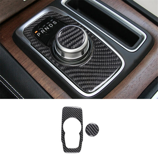 2Pcs Central Control Gear Frame Trim Panel Carbon Fiber for Chrysler 300 2015-17