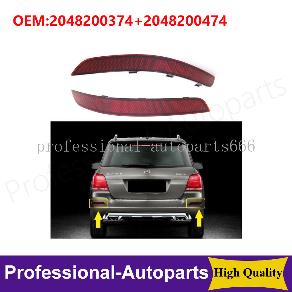 2PCS Rear Left+Right Bumper Reflector for Mercedes-Benz GLK-Class X204 GLK GLK35