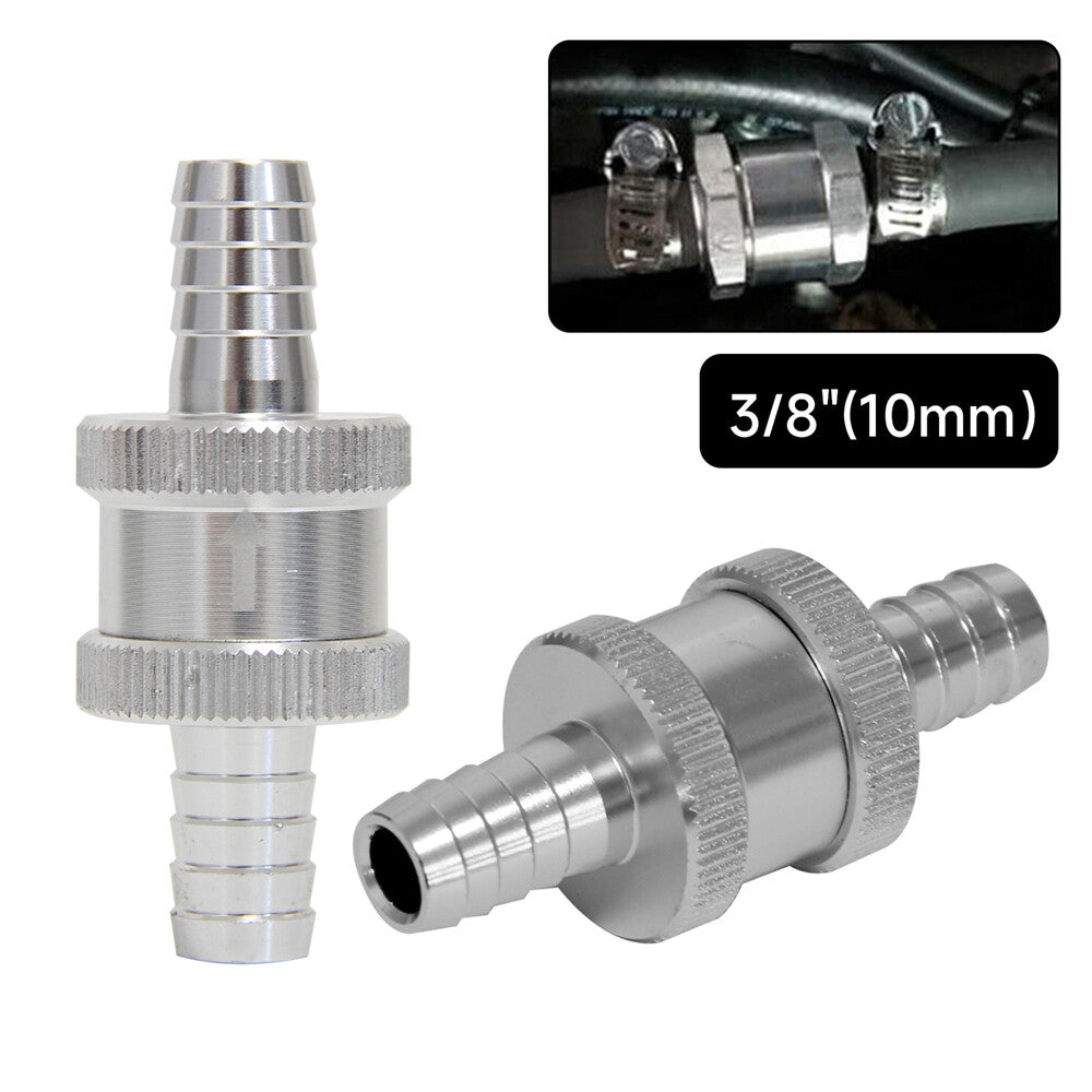 2PCS Aluminium 10mm 3/8 Non Return Check Valve One Way Petrol Fuel Diesel Water