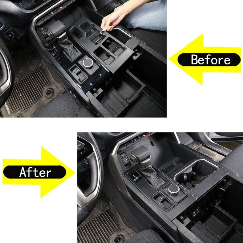 Matte Black ABS Console Gear Shift Box Panel Trim for Tundra Sequoi 2022-2023