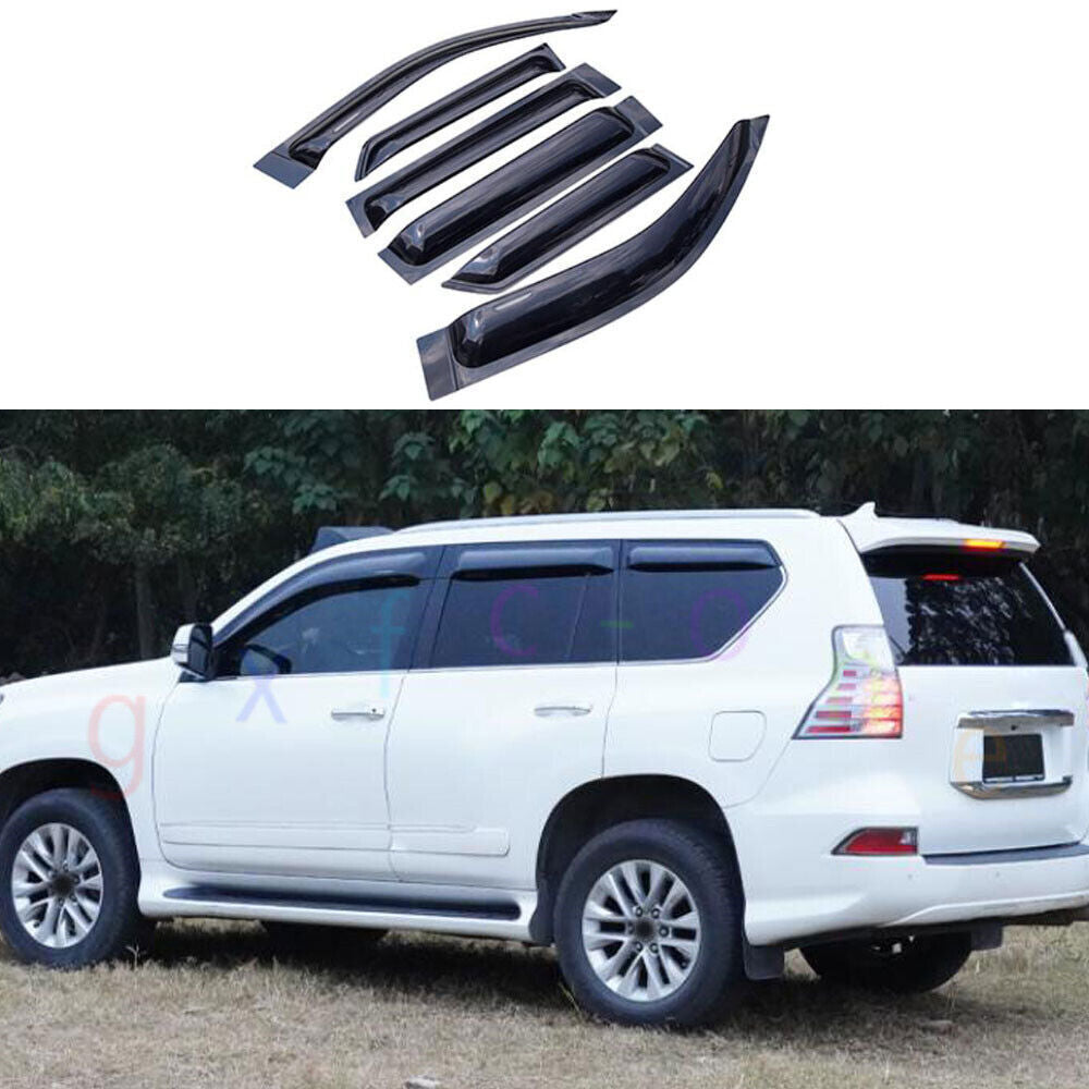 for Lexus 2010-2023 GX460 Black Window Wind Visors Sun Rain Guard Vent Deflector